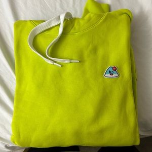 Nike Sportswear Airmoji French Terry Pullover Hoodie Neon Green Sz L DA8737-389